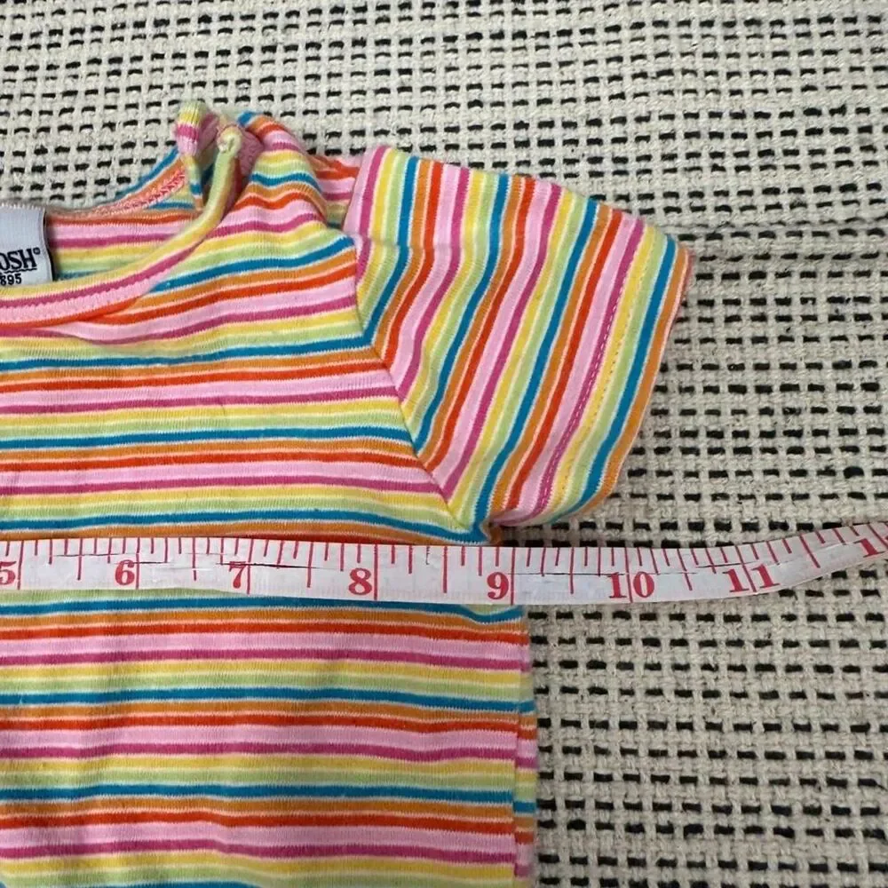 Y2K Baby Girls OshKosh Rainbow Stripe Onesie 0-3m